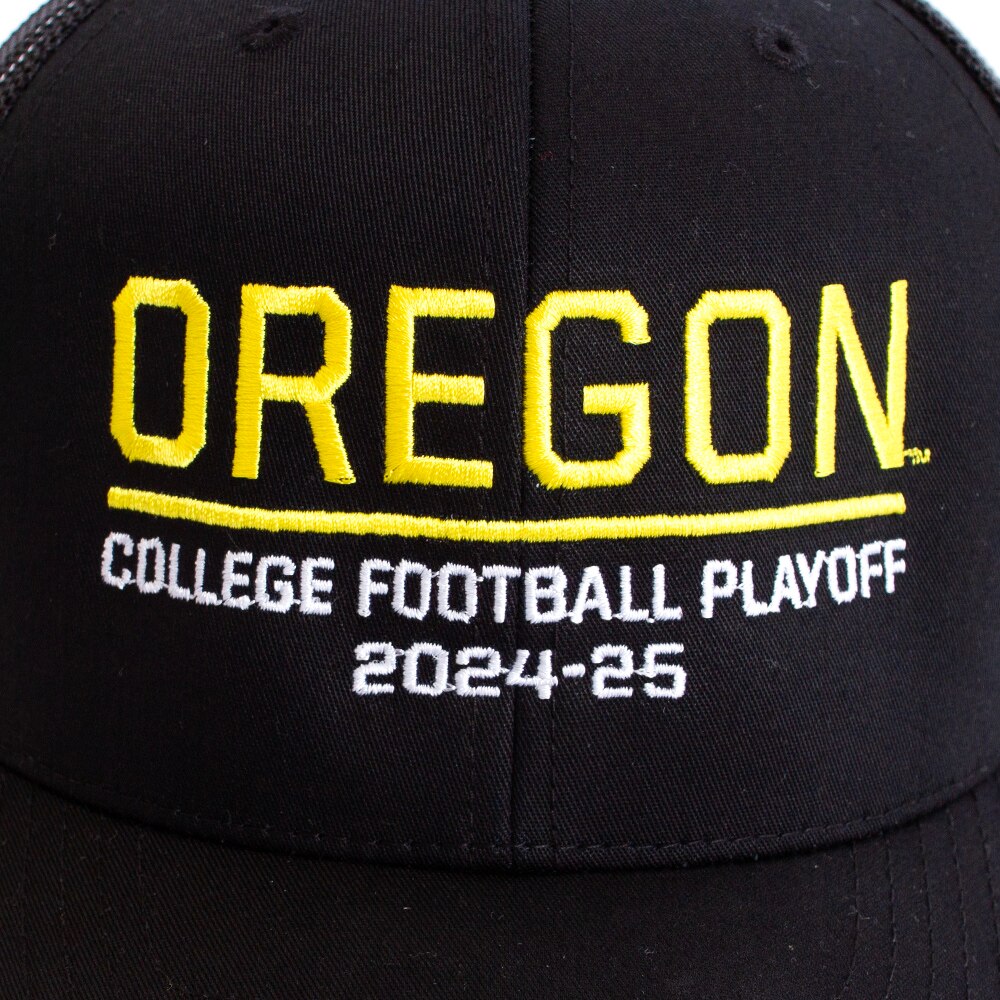 Playoffs, McKenzie SewOn, Black, Trucker, Cotton Blend, Accessories, Unisex, Football, 2024, Post Season, Oregon design, Adjustable, Hat, 920047